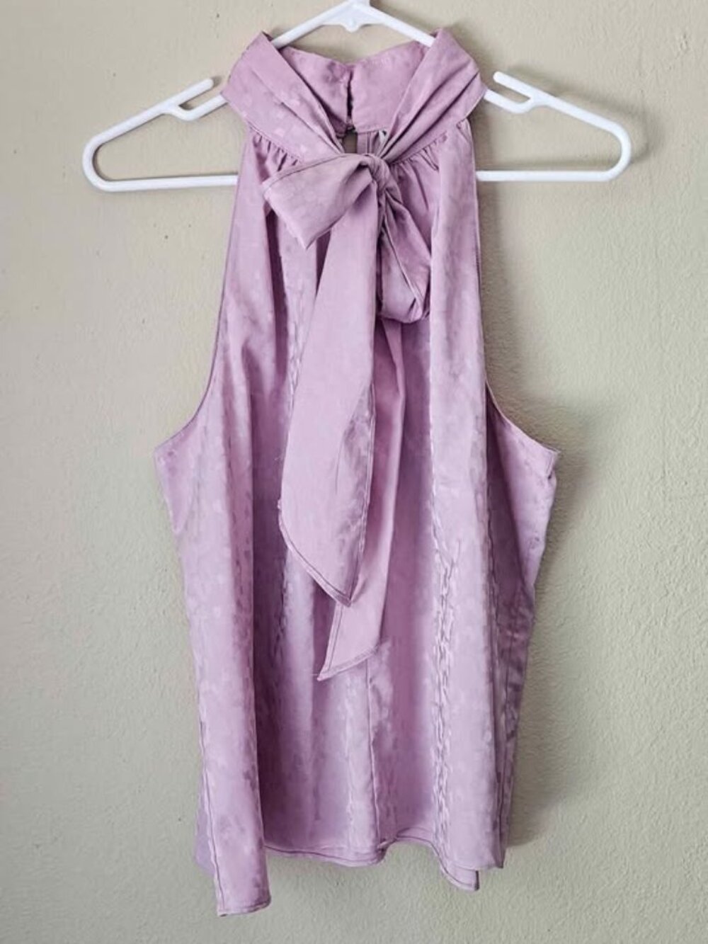 Lavender Satin Bow Top - large petite